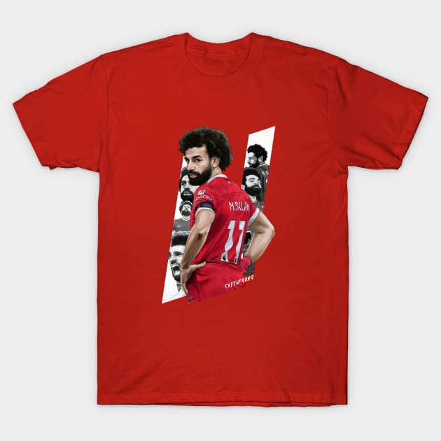 Mo Salah 23/24 ver.white T-Shirt by cattafound